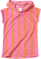 Badeshirt mit Ringel-Muster & Kapuze, pink & orange, Gr. 110/116 ALANA