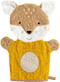 Waschhandschuh Fuchs, gelb fehn