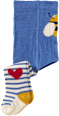 Strumpfhose mit Bienen- & Herz-Motiv, blau & weiß, Gr. 86/92 ALANA