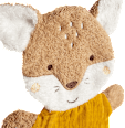 Waschhandschuh Fuchs, gelb fehn