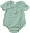 Body Kurzarm aus Musselin, grün, Gr. 86/92 ALANA
