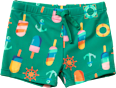 Badehose mit maritimem-Muster, grün, Gr. 122/128 PUSBLU
