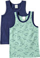 Unterhemden mit Dino-Muster, grün + blau, Gr. 134/140 ALANA