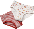 2er Pack Unterhosen, Gr. 122/128, aus Bio-Baumwolle, weiß, rot ALANA