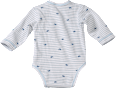 Baby Wickelbody, Gr. 46/48, in Bio-Baumwolle, weiß, blau, für Mädchen und Jungen PUSBLU