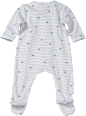 Baby Schlafanzug, Gr. 46/48, in Bio-Baumwolle, weiß, blau, für Mädchen und Jungen PUSBLU