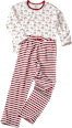 Kinder Schlafanzug, Gr. 134/140, aus Bio-Baumwolle, rot, weiß ALANA