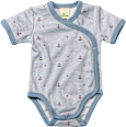 Baby Wickelbody, Gr. 62/68, aus Bio-Baumwolle, blau ALANA