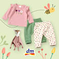 Leggings mit Waffel-Struktur + Herz-Muster, grün & rosa, Gr. 62 ALANA
