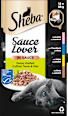Nassfutter Katze, Huhn, Ente, Lachs & Thunfisch, Sauce Lover in Sauce - feine Vielfalt, Multipack (12x85 g) Sheba