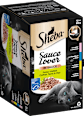 Nassfutter Katze, Huhn, Ente, Lachs & Thunfisch, Sauce Lover in Sauce - feine Vielfalt, Multipack (12x85 g) Sheba