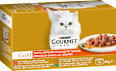 Nassfutter Katze mit Forelle, Kalb, Ente & Kaninchen, Gold - zarte Häppchen mit Gemüse, Multipack (4x85 g) Purina Gourmet