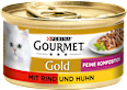 Nassfutter Katze Gold mit Rind und Huhn Purina Gourmet