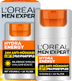 Gesichtscreme Hydra Energy, Feuchtigkeitspflege mit Vitamin C, 24h Anti-Müdigkeit LSF 15 L'ORÉAL PARiS MEN EXPERT