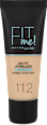 Foundation Fit Me Matte + Poreless 112 Soft Beige MAYBELLINE NEW YORK