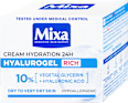 Intenzíven hidratáló arckrém Hyalurogel Rich hialuronsavval érzékeny és vízhiányos bőrre Mixa