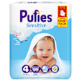 Sensitive pelene - veličina 4, (9-14 kg) GIANT PACK Pufies