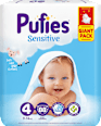 Sensitive pelene - veličina 4, (9-14 kg) GIANT PACK Pufies