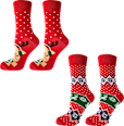 Kоледни чорапи, червен цвят, размер 43-46 happy FOOTtopia