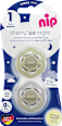Schnuller cherry air night Latex, grau/creme, Gr. 1, 0-6 Monate Nip