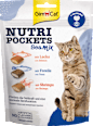 Katzenleckerli mit Lachs, Forelle & Shrimps, Nutri Pockets Meeres Mix  GimCat