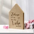 Holzaufsteller Haus "Zuhause ist da, wo die Liebe wohnt", natur Dekorieren & Einrichten