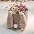 Filzkorb mit Hasenohren & Puschel, beige Dekorieren & Einrichten