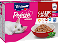 Nassfutter Katze, Variationen in Soße, Poésie Classique, Multipack (12x85 g) Vitakraft