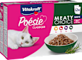 Nassfutter Katze, Fleisch in Soße, Poésie Classique, Multipack (12x85 g) Vitakraft