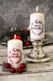 Stumpenkerze Beerenkranz 'Merry Christmas' weiss-rot 120/67 Dekorieren & Einrichten
