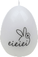 Eikerze "eieiei", weiß-schwarz Dekorieren & Einrichten