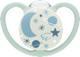 Schnuller Space Night Silikon, blau/mint, 0-6 Monate NUK