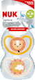 Schnuller Space Silikon, gelb/aprikose, ab 18 Monate NUK