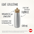 Trinkhalmflasche Edelstahl Mini-Me flieder, 500ml NUK