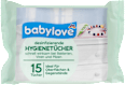 Hygienetücher desinfizierend parümfrei 15 Tücher babylove