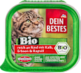 Nassfutter Katze Bio reich an Rind mit Kalb, Erbsen & Rapsöl Dein Bestes