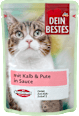 Nassfutter Katze mit Kalb & Pute in Sauce Dein Bestes