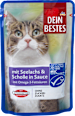 Nassfutter Katze mit Seelachs & Scholle in Sauce Dein Bestes