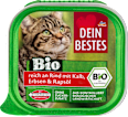 Bio, Nassfutter für Katzen, reich an Rind mit Kalb, Erbsen und Rapsöl Dein Bestes