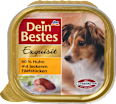 Exquisit Nassfutter für Hunde, 60 % Huhn mit leckeren Filetstückchen Dein Bestes