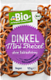Snack, Mini Brezeln, Dinkel, salzfrei dmBio