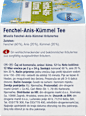 Kräuter-Tee, Fenchel- Anis- Kümmel Tee  Mivolis