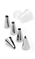 Edelstahl-Spritztüllen-Set, 5 Stück + Adapter Profissimo
