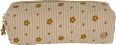 Schminktasche beige braun mit Blumenmuster keine Marke