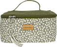 Kosmetiktasche olive/creme mit Blümchenmotiv keine Marke