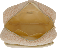 Kosmetiktasche beige in Plüsch-Optik manòu