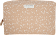Kulturbeutel hellbraun mit Blumen-Muster "Stay-Beautiful" manòu