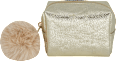 Kosmetiktasche gold schimmernd mini mit Bommel manòu