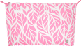 Kulturbeutel pink weiß mit Blättermotiv  manòu