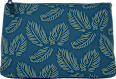 Kosmetiktasche blau mit Blätter-Motiv manòu